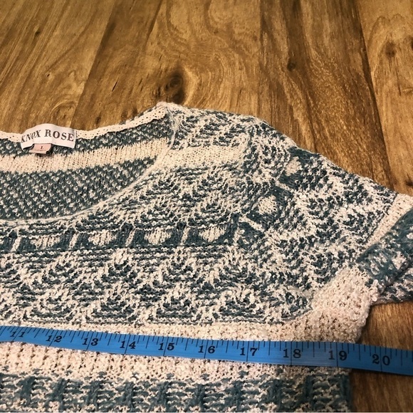 Knox Rose Striped Knit Pullover Acrylic  Sweater Braided Sides Womens Size Large - Picture 7 of 8